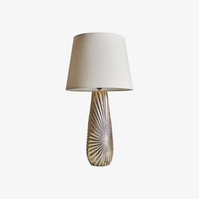 The Range Lister Antique Brass Table Lamp Cream Shade - Antique Brass