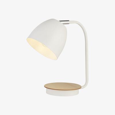 The Range Matt White and Wood Desk Lamp  - White