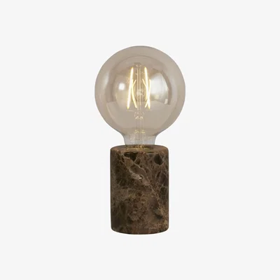 The Range Brown Marble Base with Amber LED Bulb  - Brown