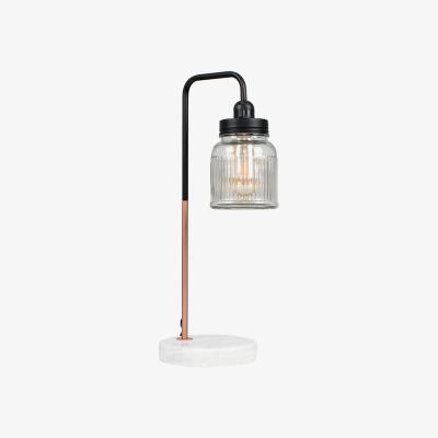 The Range Talisman Copper Table Lamp With Ribbed Shade - Black