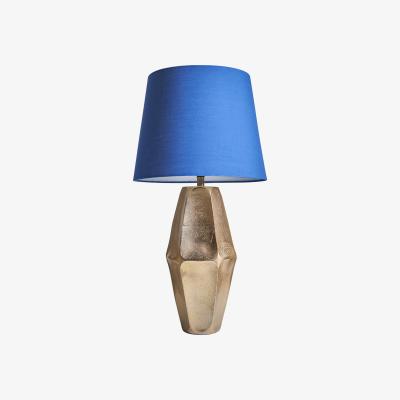 The Range Jenner Oval Gold Table Lamp With Large Navy Blue Shade - Gold
