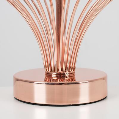 The Range Modern Polished Copper Metal Wire Geometric Diamond Design Table Lamp Base - Copper
