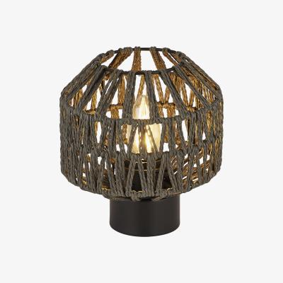 The Range Small Grey Rattan Table Lamp - Grey