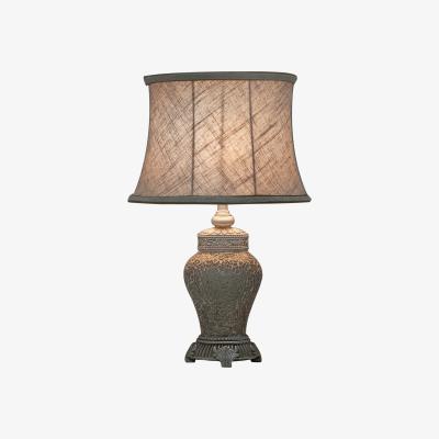 The Range Mosaic Antique Silver Table Lamp With Gold Shade - Soft Gold and Natural