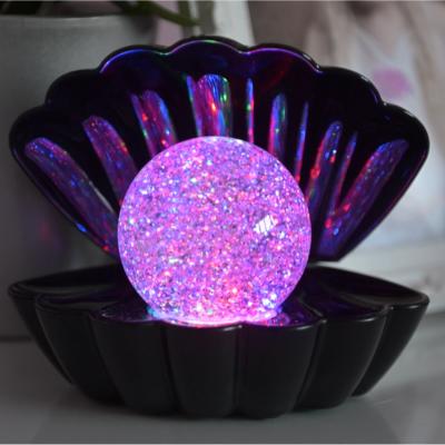 The Range Sea Shell Clam LED Glitter Lamp - Black