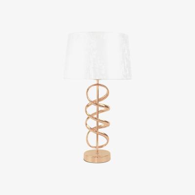 The Range Metal Gold Swirl Design Table Lamp with White Shade - Gold and White