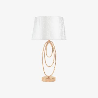 The Range Metal Gold Oval Design Table Lamp with White Shade - Gold and White