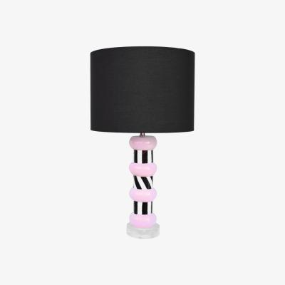 Rockett St George Monochrome & Pink Stripe Table Lamp