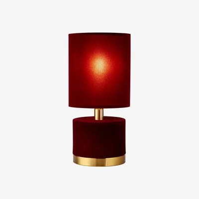 The Range Velvet Table Lamp - Red