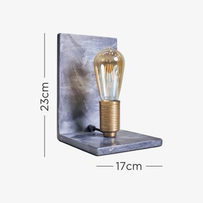 The Range Grey Marble And Brass Book End Table Lamp - Grey
