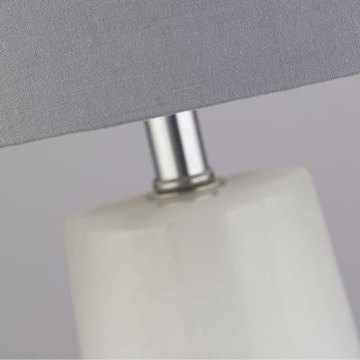 The Range Marble and Chrome Lamp with Faceted Shade  - White