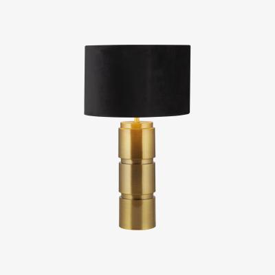 The Range Brushed Gold Table Lamp with Black Shade  - Gold