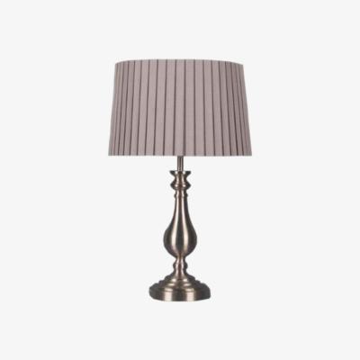 The Range Loire Table Lamp with Pleated Shade - Grey