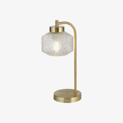 The Range Satin Brass And Clear Glass Table Lamp - Yellow
