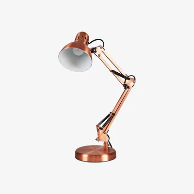 The Range Retro Designer Style Adjustable Brushed Copper Metal Bedside Desk Table Lamp - Copper