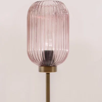 The Range Coral Table Lamp Pink Glass Shade with Brass Base - Pink