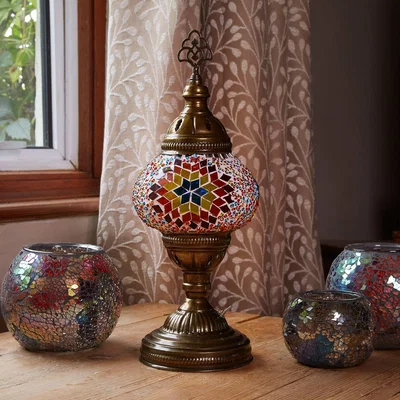 The Range Turkish Mosaic Glass Lamp Fireball - Fireball