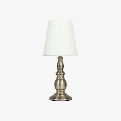 The Range Traditional Antique Brass Touch Table Lamp With Cream Shade - Cream