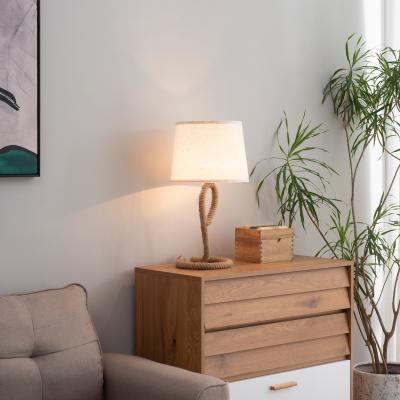 The Range Farmhouse Table Lamp with Rope Base for E27 LED Halogen Bulb - Brown