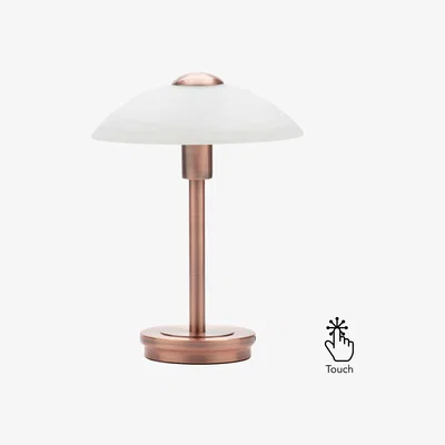 The Range Alabaster Shade Touch Table Lamp - Antique Copper
