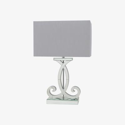 The Range Hera Clear Mirror Table Lamp with Grey Shade - smoked Mirror