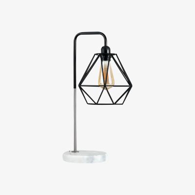The Range Talisman Black And Chrome Table Lamp Black Metal Cage Shade - Black