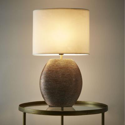 The Range Brushed Copper Bronze Ceramic Table Lamp with Matching Shade - Copper