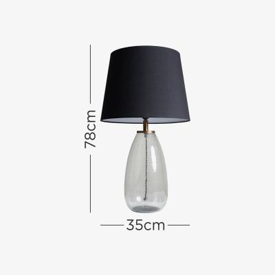 The Range Sorrenti Clear Table Lamp With XL Black Shade - Clear