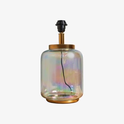 The Range Contemporary Polished Brass And Iridescent Clear Glass Jar Table Lamp Base - Clear