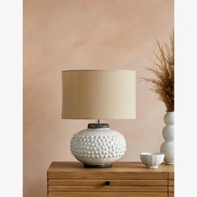 Rose & Grey Crackle Table Lamp
