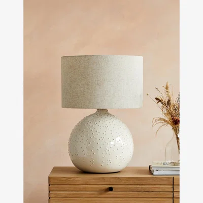 Rose & Grey Cream Textured Table Lamp