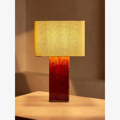 Soho Home Remi Rectangle Table Lamp, Mappa Burl