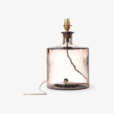Sazy Lumina Cylinder Glass Table Lamp, Smoke, 32 cm