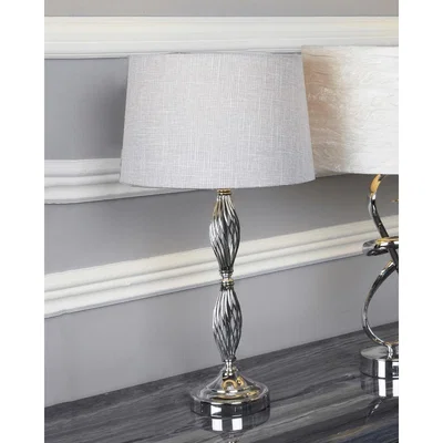 Teddy Beau Deco Home Wire Ball Table Lamp With Light Grey Shade