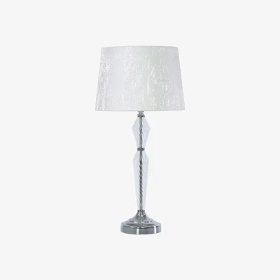 Teddy Beau Deco Home 58cm Metal And Glass Table Lamp With White Cotton Shade