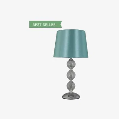 Teddy Beau Deco Home Value Clear Cracked Glass Duck Egg 3 Ball Table Lamp | Outlet