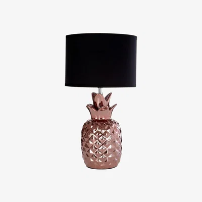 Teddy Beau Teddy's Collection Pineapple Ceramic Copper Table Lamp