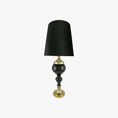 Teddy Beau Deco Home Black Pearl Glass Chrome Curve Table Lamp