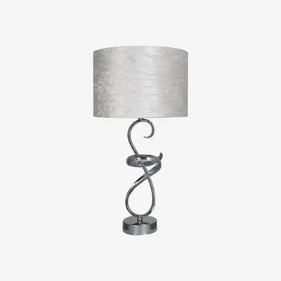 Teddy Beau Deco Home Swirl Metal Table Lamp With Ivory Shade
