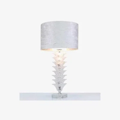 Teddy Beau Deco Home Fancy Crystal Table Lamp With Textured White Shade
