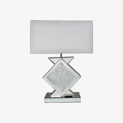 Teddy Beau Deco Home Alena Mirror Small Diamond Shape Table Lamp | Outlet