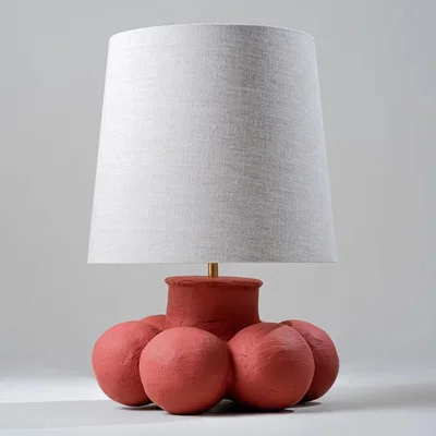 Tobias Oliver Porta Romana | Zande Lamp | Indian Red