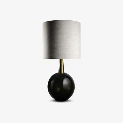 Tobias Oliver Porta Romana I Bishop Lamp Olive With Brass Collar