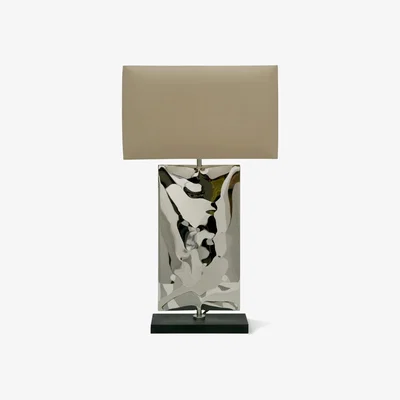 Tobias Oliver Porta Romana I Small Waterfall Lamp I Polished Steel With Putty Shade