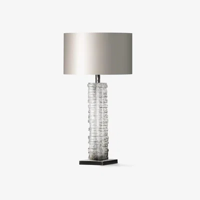 Tobias Oliver Porta Romana I Crystal Strata Column Lamp | Clear with Nickel Base