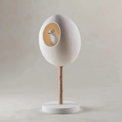 Tobias Oliver Porta Romana | Funky Robin Table Lamp Small | Stucco Plaster White