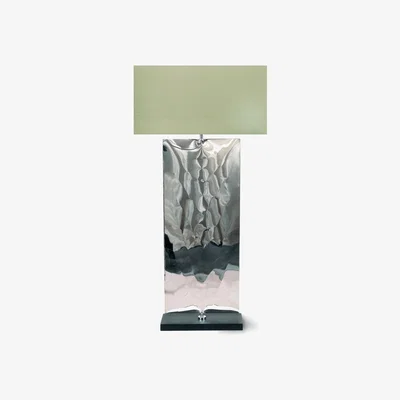 Tobias Oliver Porta Romana I Large Waterfall Lamp I Polished Steel With Slate base