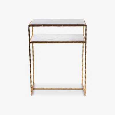 Tobias Oliver Porta Romana I Giacometti Lamp Table I Gold With Calacatta Primavera
