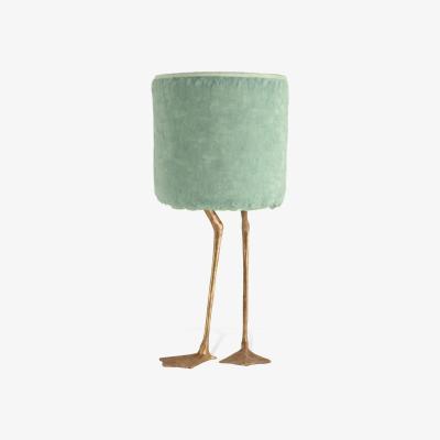 Tobias Oliver Porta Romana I Duck Feet Lamp I Decayed Gold With Celadon Duck Feather Shade/Jade Silk Lining And Com Trim
