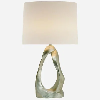 Tobias Oliver AERIN | Cannes Table Lamp | Burnished Silver Leaf
